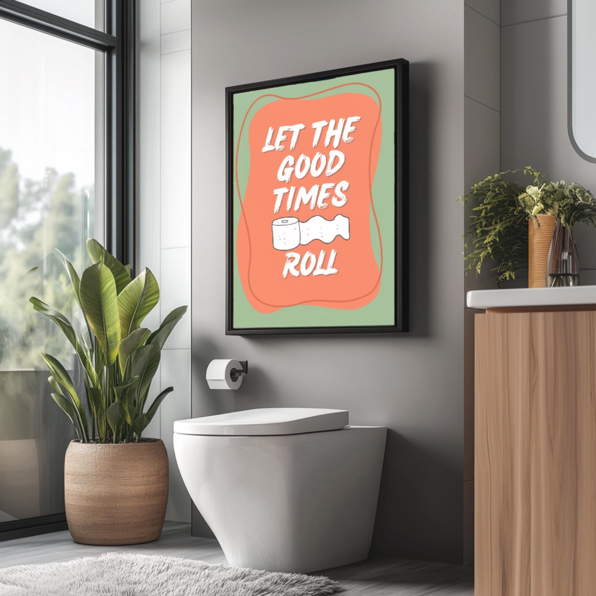 Funny bathroom pooping poster