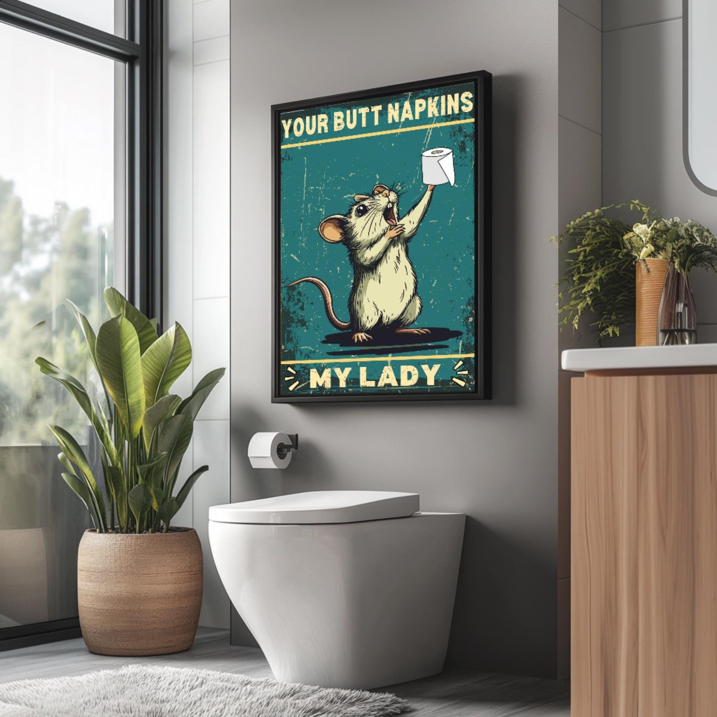 Funny Mouse Bathroom Print