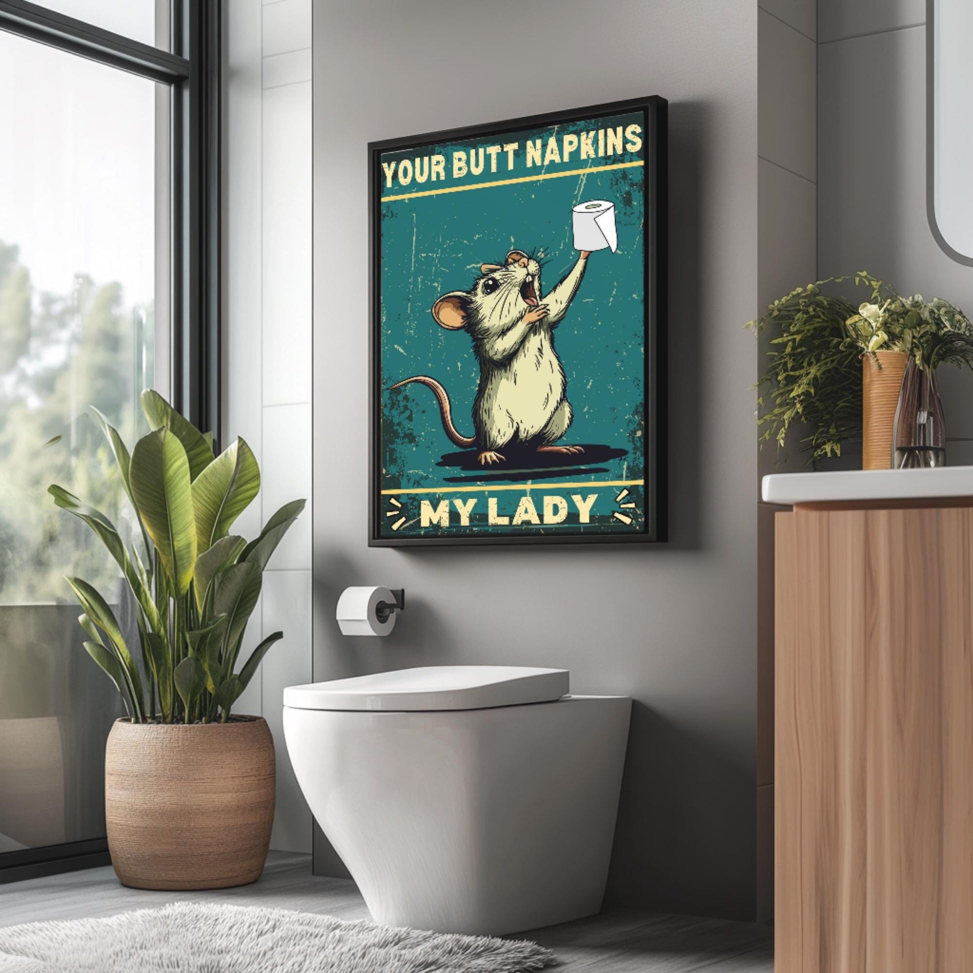 Funny Mouse Bathroom Print