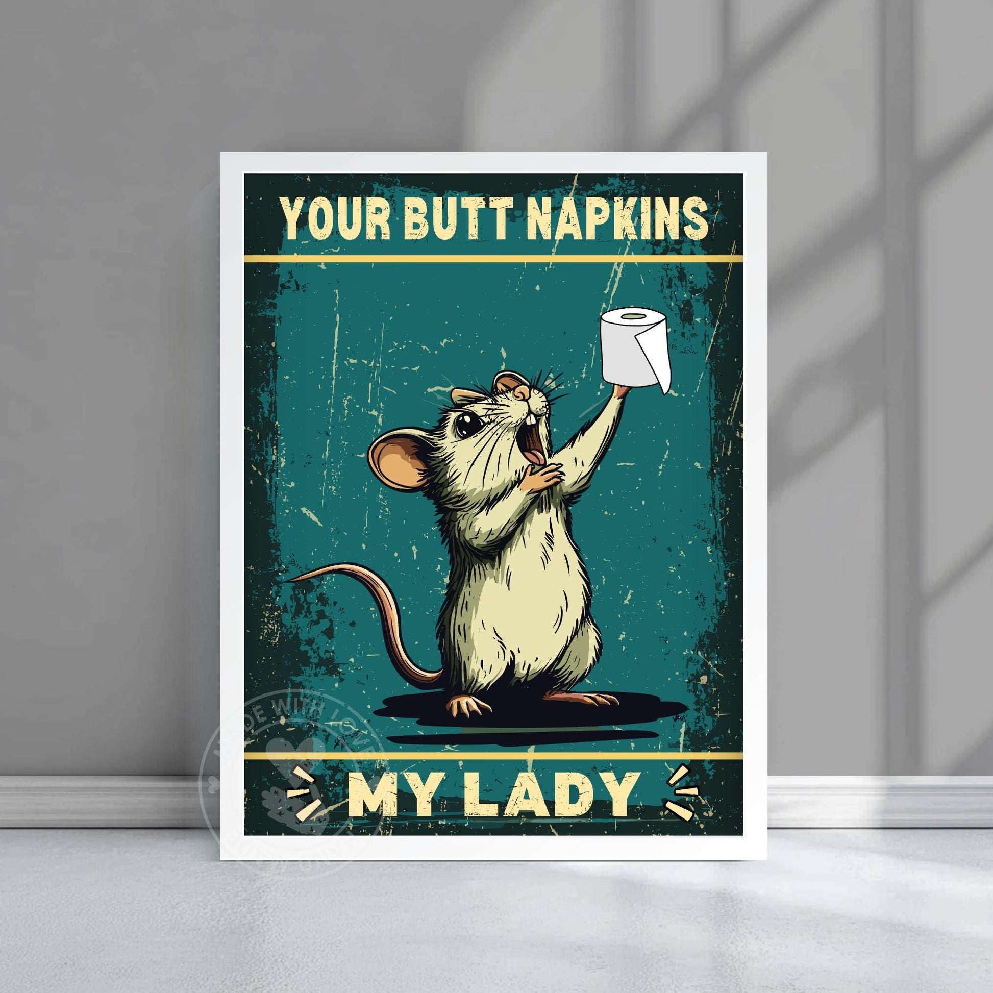 Funny Mouse Bathroom Print