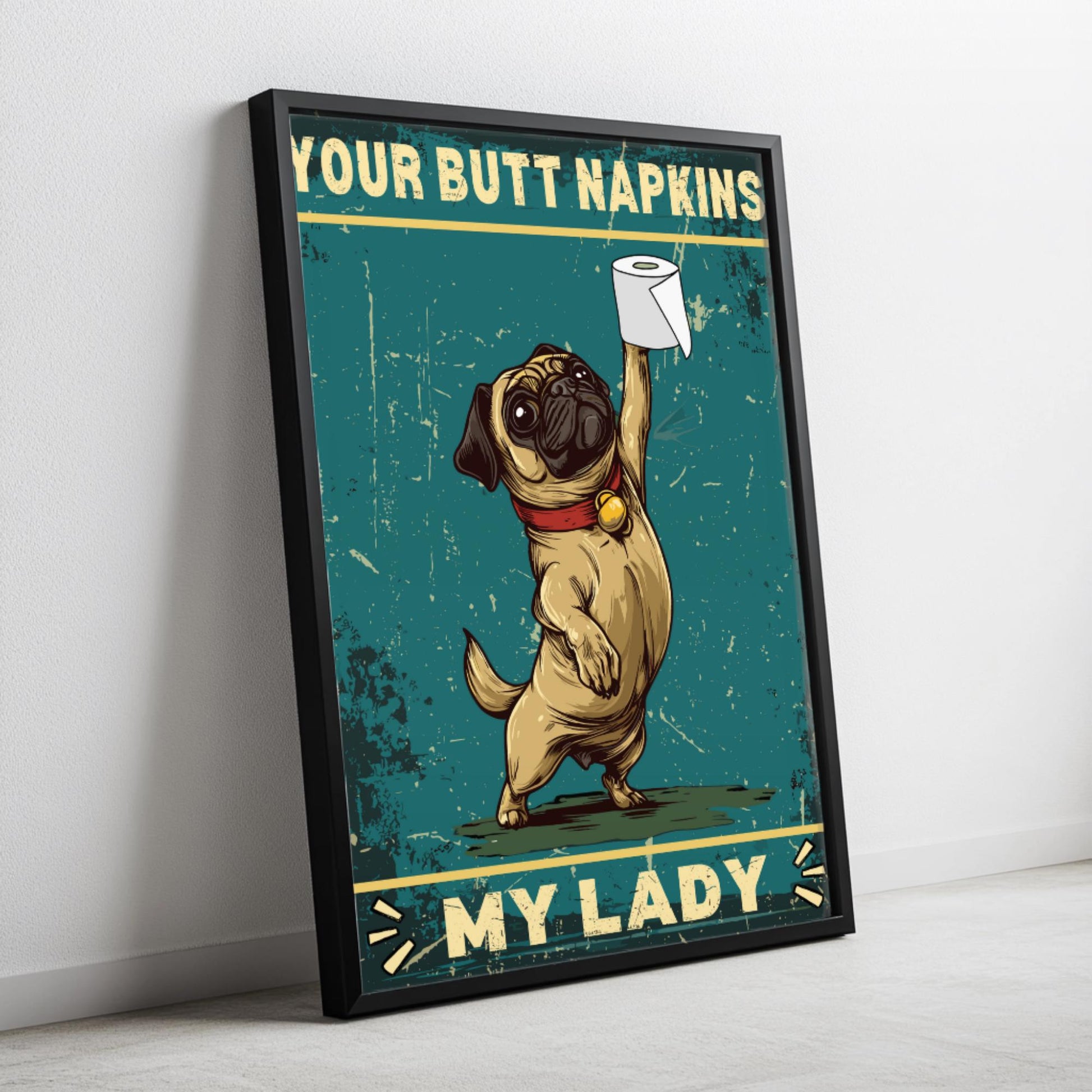 Funny Pug Bathroom Print