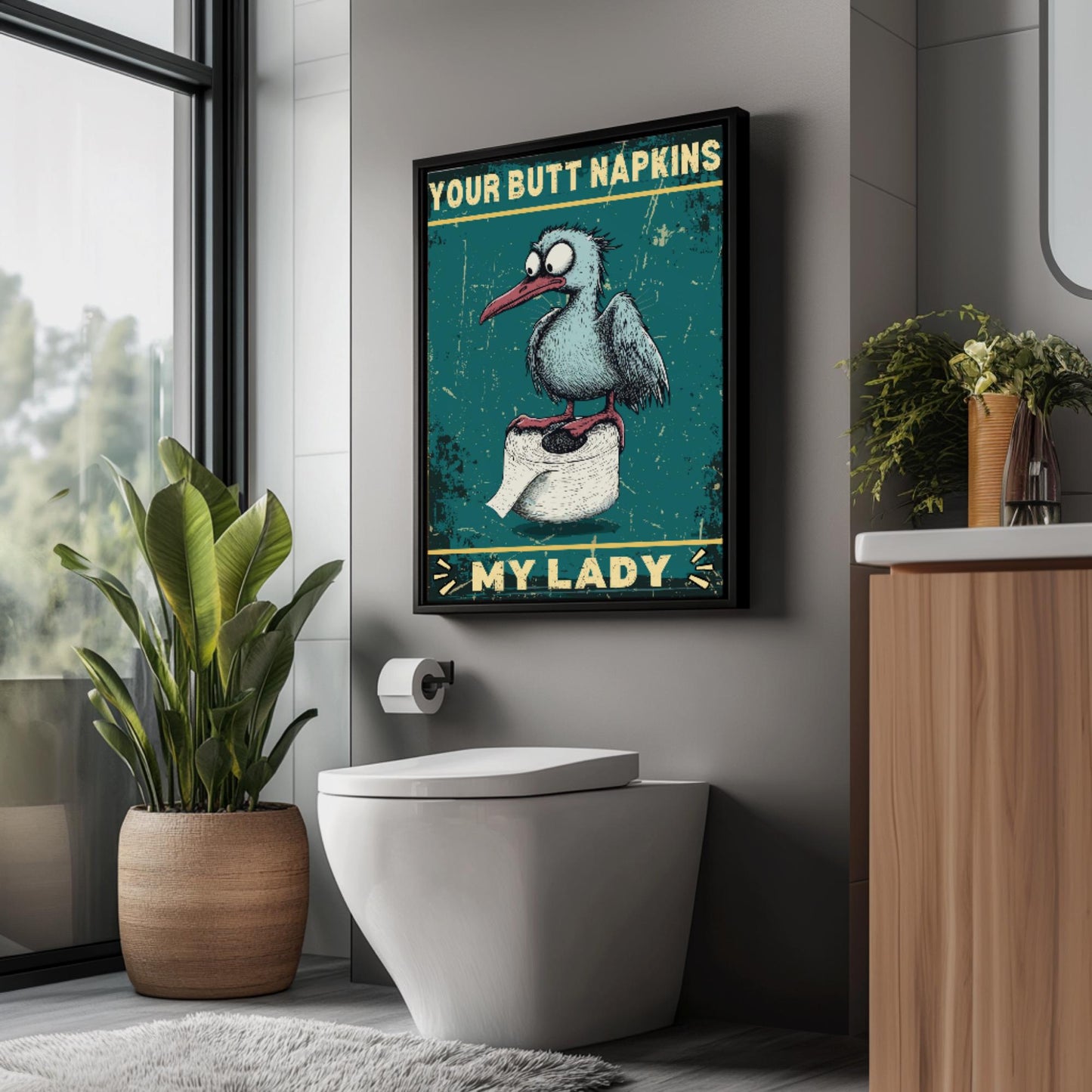 Funny Seagull Print for toilet