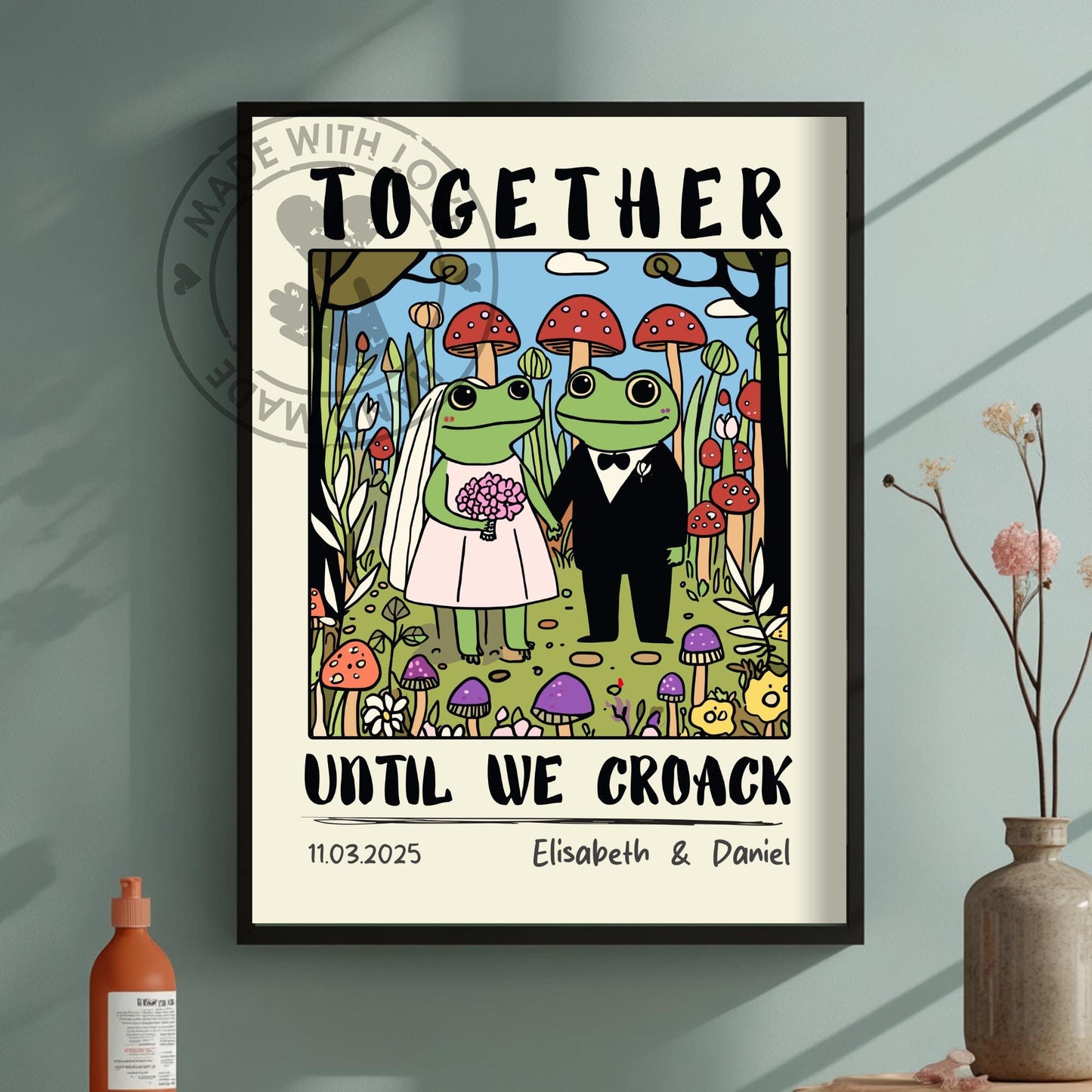 Personalised Couple Illustration – Anniversary, Engagement, or Valentine’s Gift