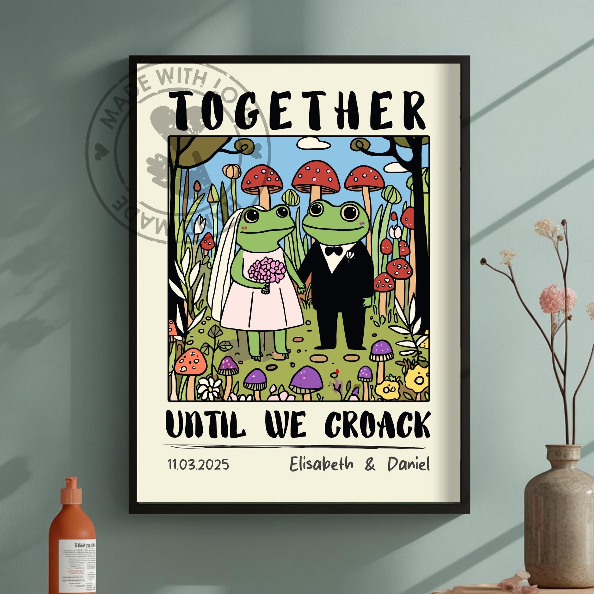 Personalised Couple Illustration – Anniversary, Engagement, or Valentine’s Gift
