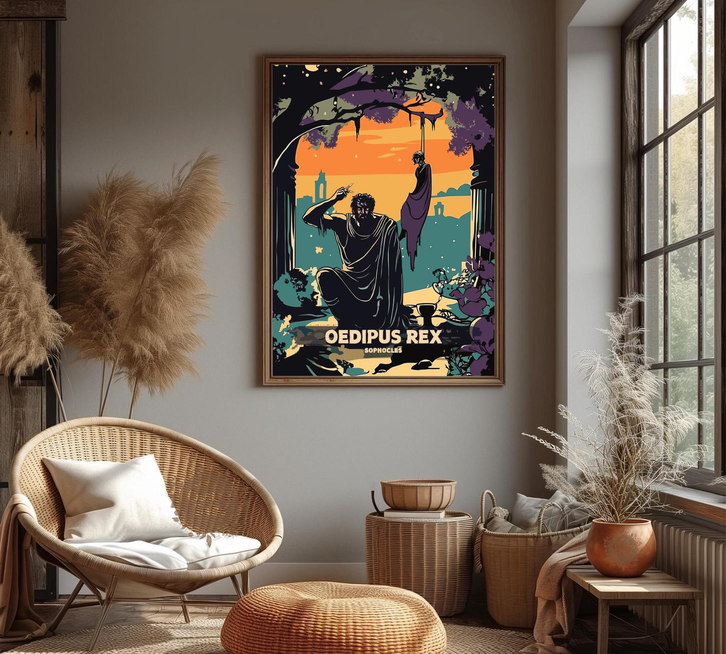 Oedipus Rex Poster, Oedipus Tyrannus Poster, Greek Mythology, Oedipus the King Poster, Ancient Greek Art, Athenian tragedy by Sophocles Art
