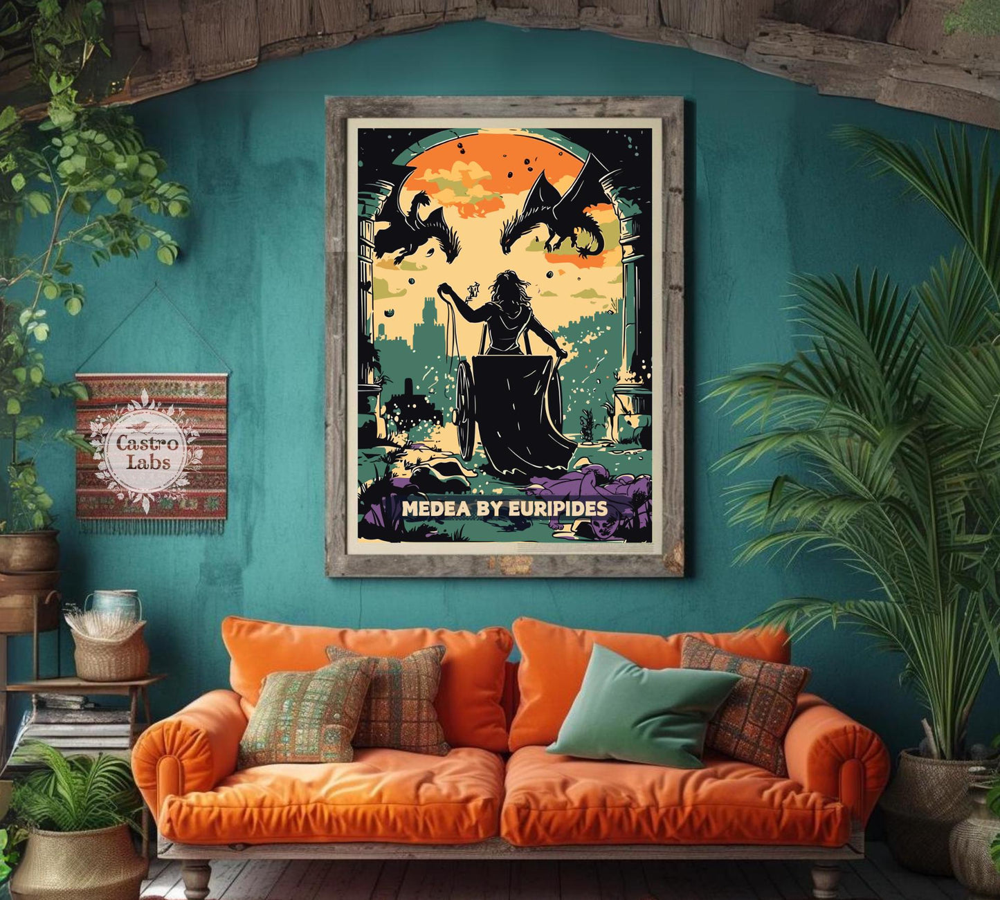 Medea by Euripides Poster, Medea Poster, Greek Mythology, Greek Tragedy, Ancient Greek Art, Greek Myth, Playwright Artwork, Euripides Poster
