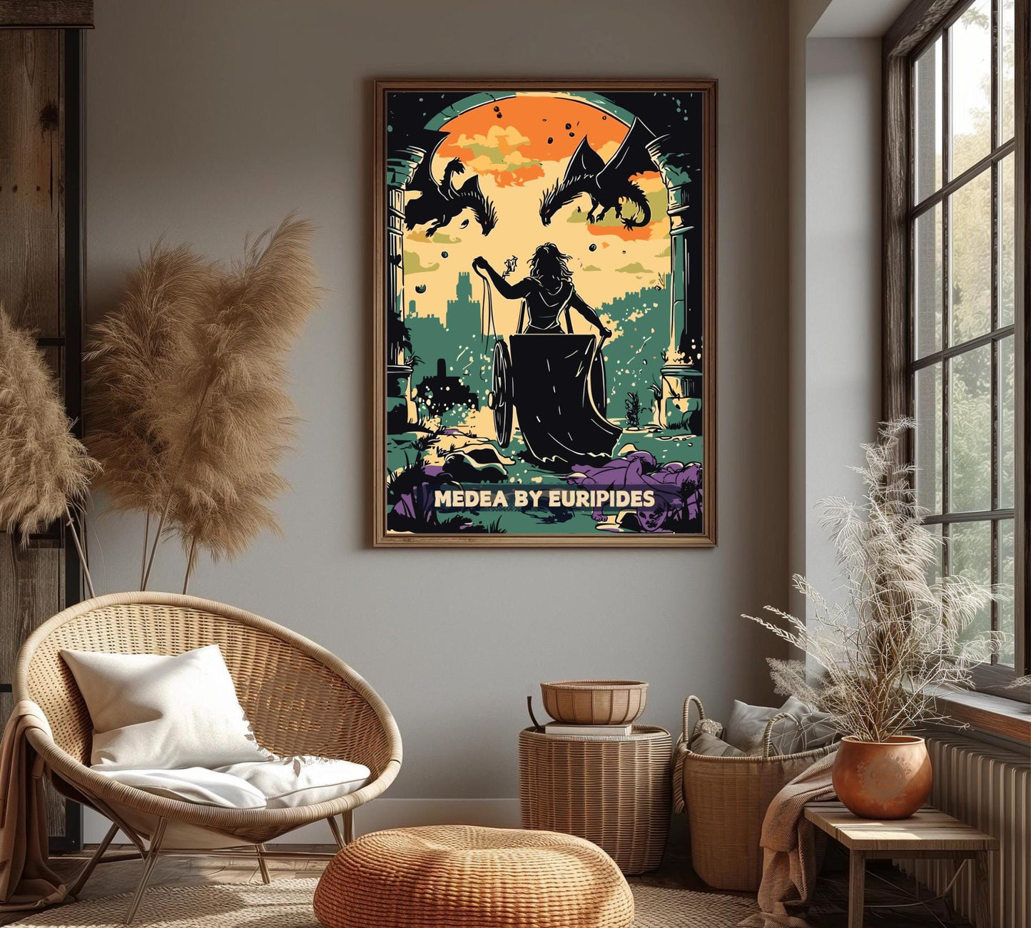 Medea by Euripides Poster, Medea Poster, Greek Mythology, Greek Tragedy, Ancient Greek Art, Greek Myth, Playwright Artwork, Euripides Poster