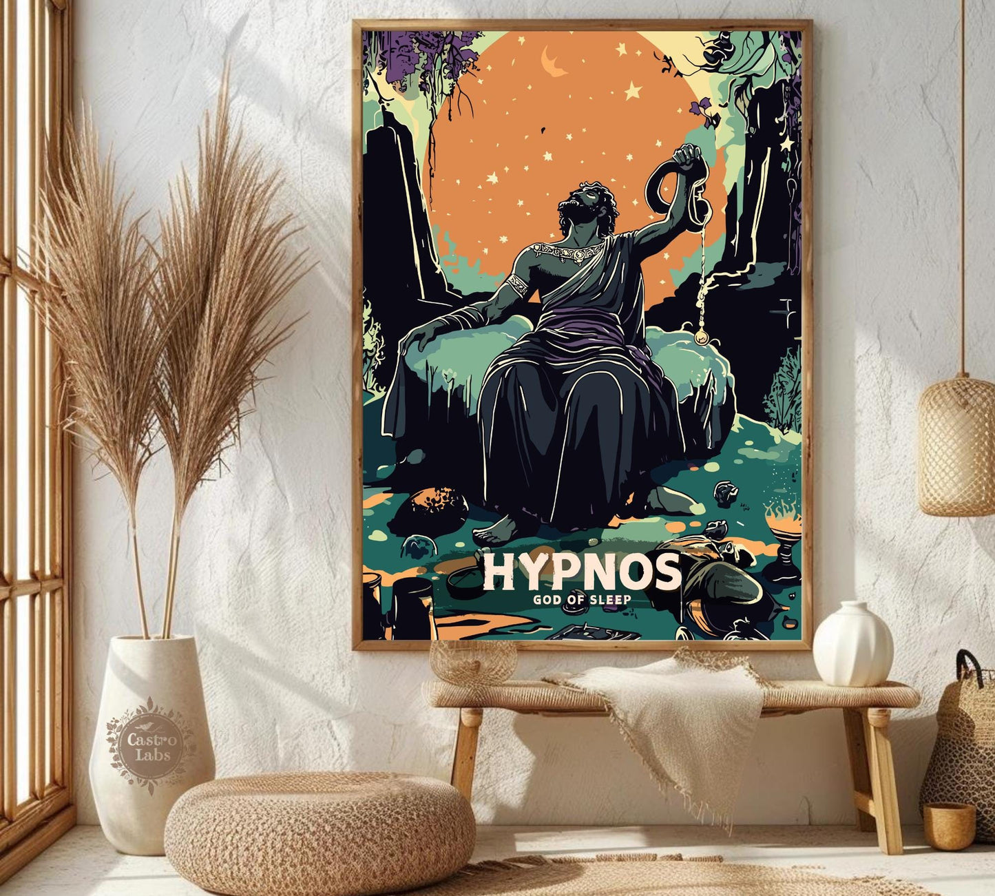 Hypnos God Poster, Greek God Hypnos, God of Sleep, Sleeping Gods, Greek Mythology, Ancient Greek Art, Olympian Gods Fineart, Hypnos Poster