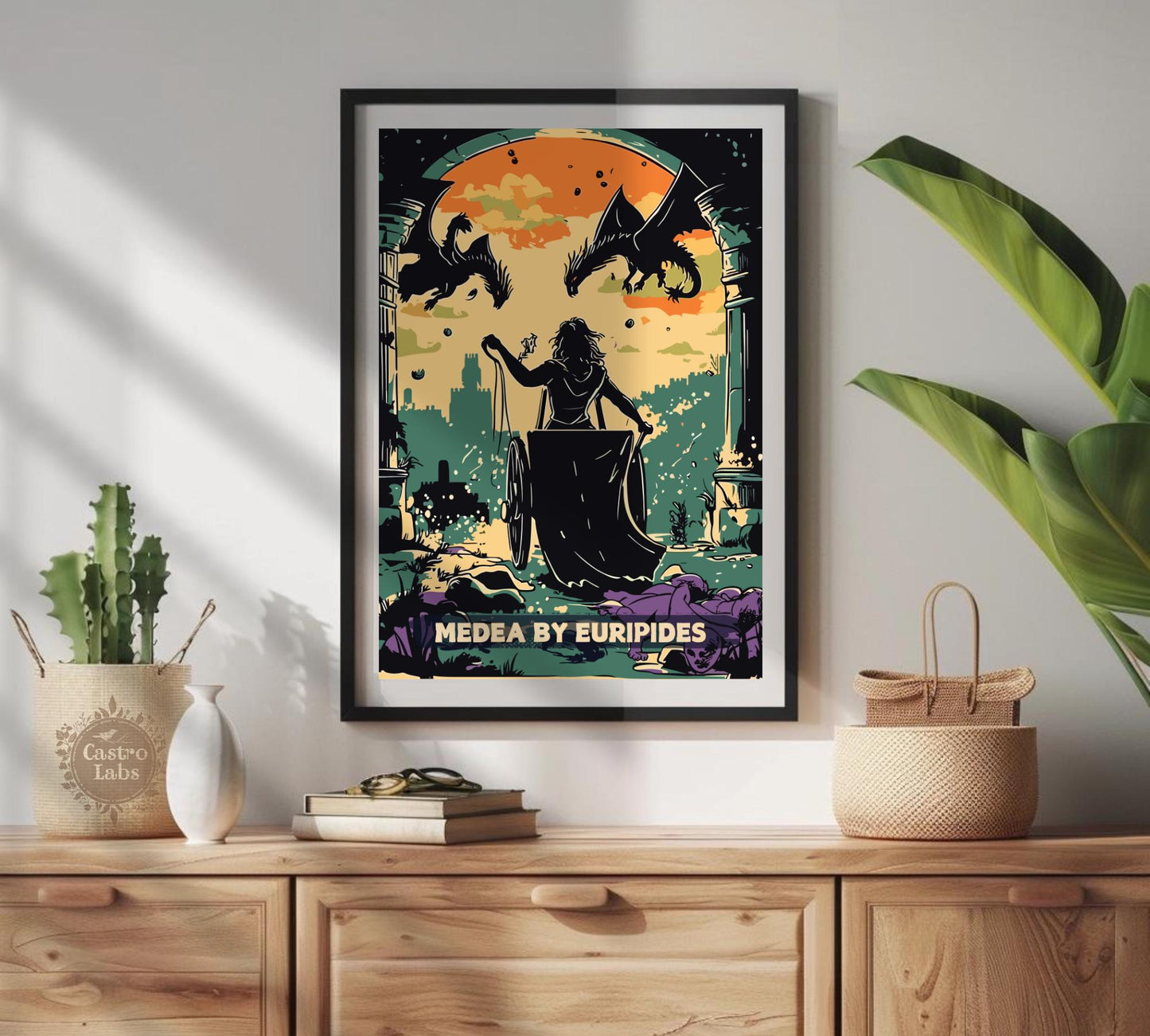 Medea by Euripides Poster, Medea Poster, Greek Mythology, Greek Tragedy, Ancient Greek Art, Greek Myth, Playwright Artwork, Euripides Poster