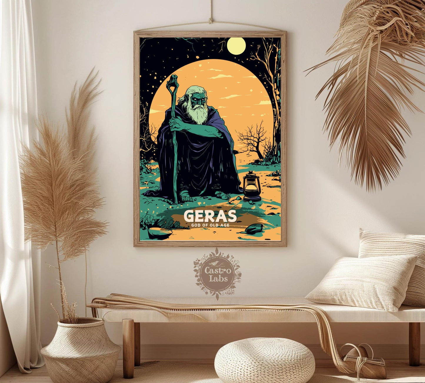 Geras God Poster, Greek God Geras, God of Old Age, Greek Mythology, Ancient Greek Art, Geras God Artwork, Hellenism, Age of mythology,