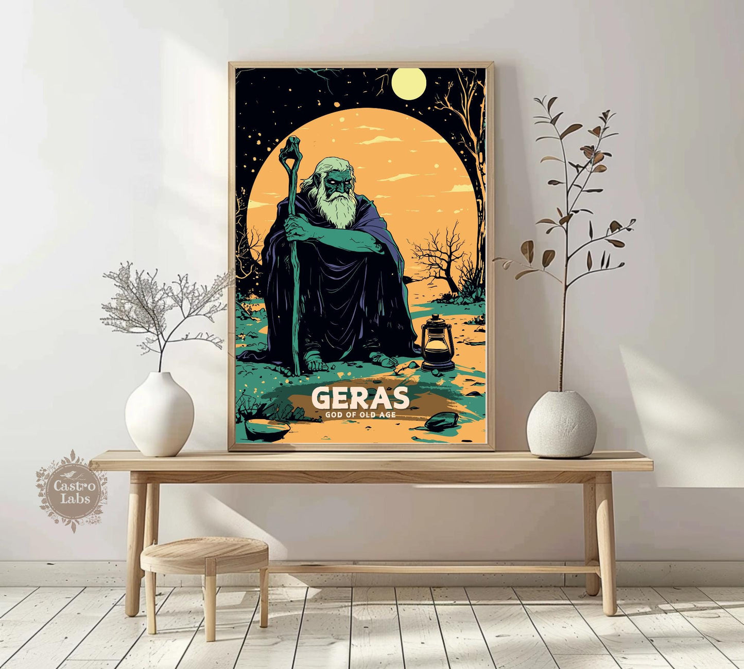 Geras God Poster, Greek God Geras, God of Old Age, Greek Mythology, Ancient Greek Art, Geras God Artwork, Hellenism, Age of mythology,
