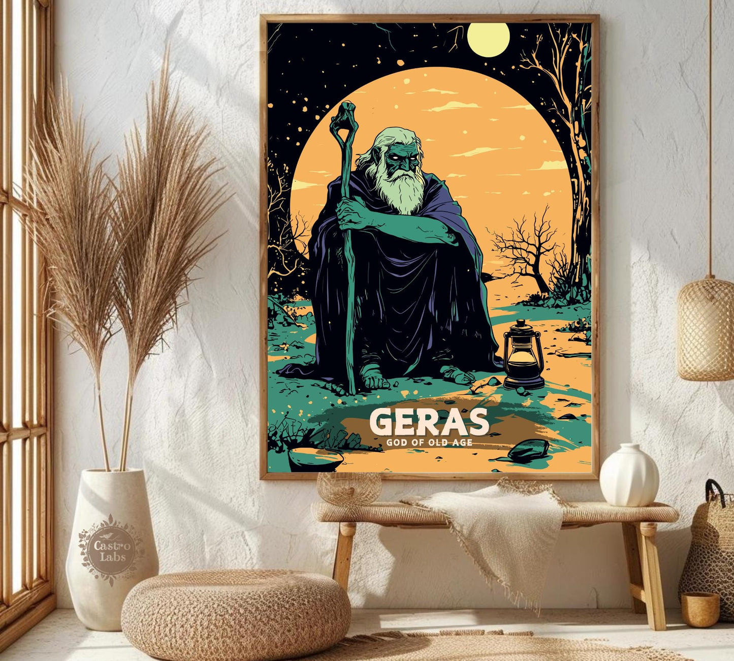 Geras God Poster, Greek God Geras, God of Old Age, Greek Mythology, Ancient Greek Art, Geras God Artwork, Hellenism, Age of mythology,