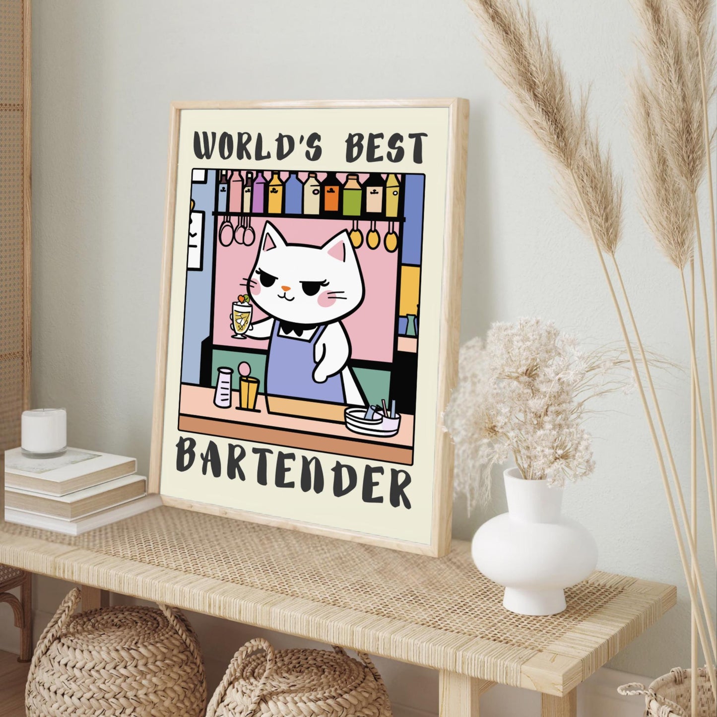 bartender Poster, Funny bartender gift idea