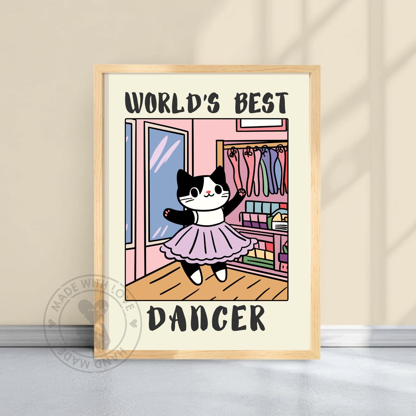World's best Dancer Print on a yellow background