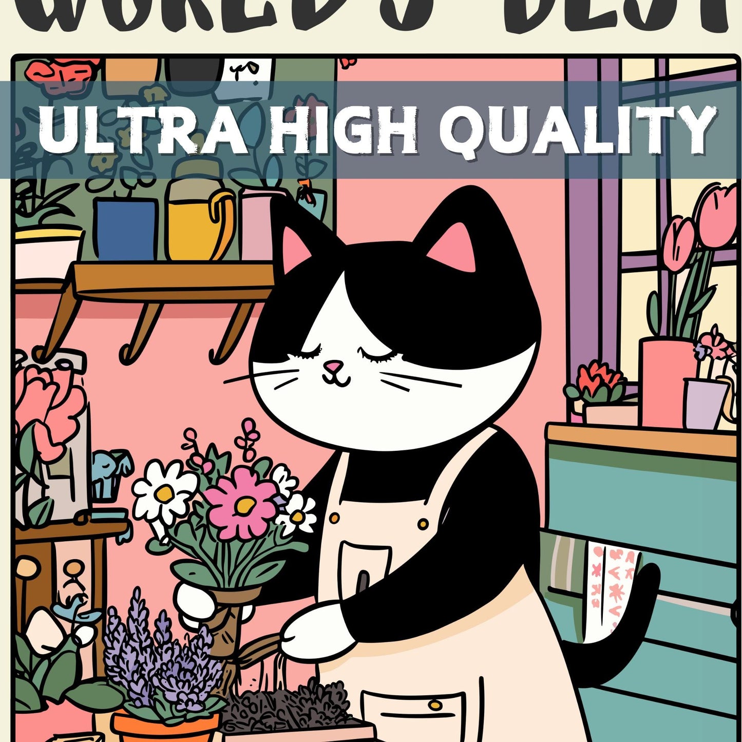 World's best Florist Poster - Zoomed in to show quality