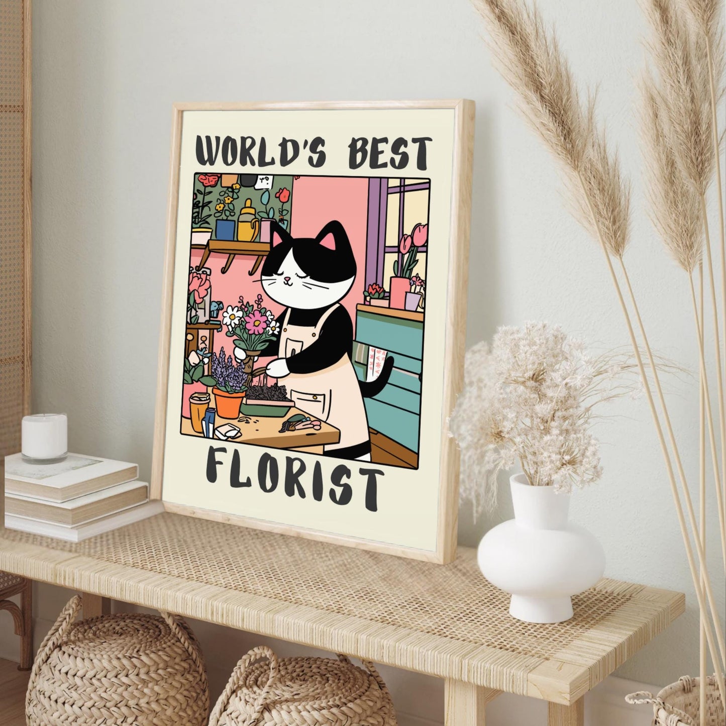 World's best Florist Poster - Cream background