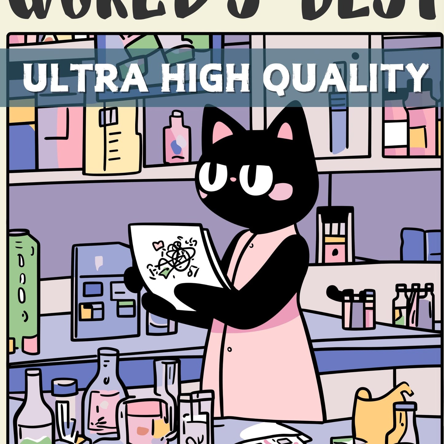 World's best Scientist Print - Zoomed in