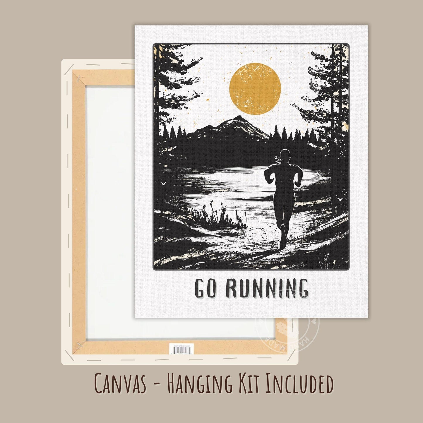 Go Running Poster, Jogging Print - Canvas mockup