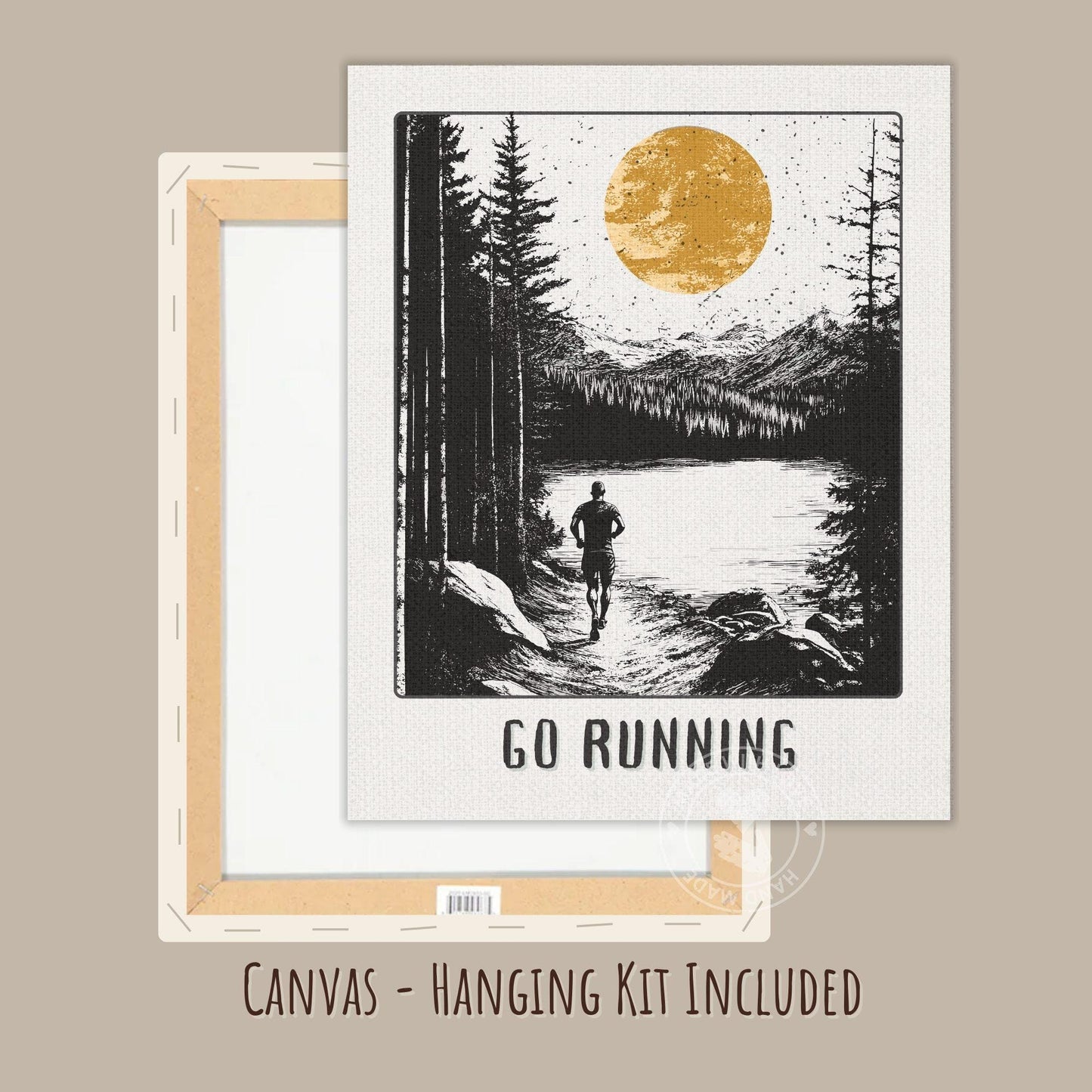 Jogging Poster, Gift for a Runner - On canvas