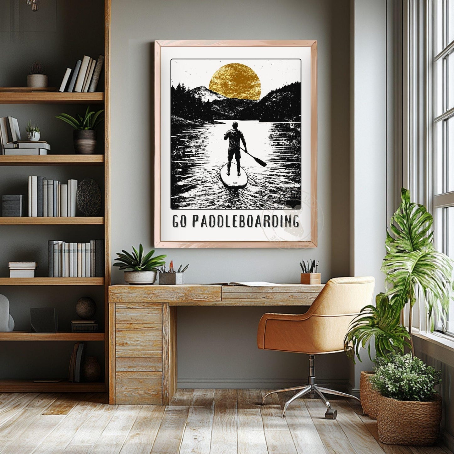 Go Paddleboarding Print - Living Room Background