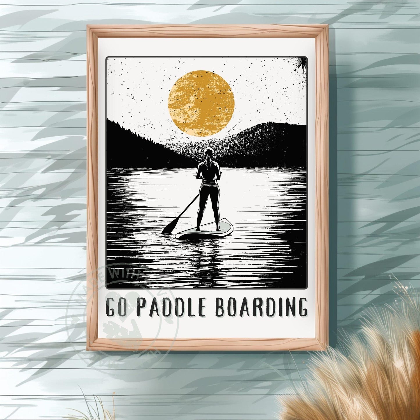 Go Paddle boarding Poster - Green wall