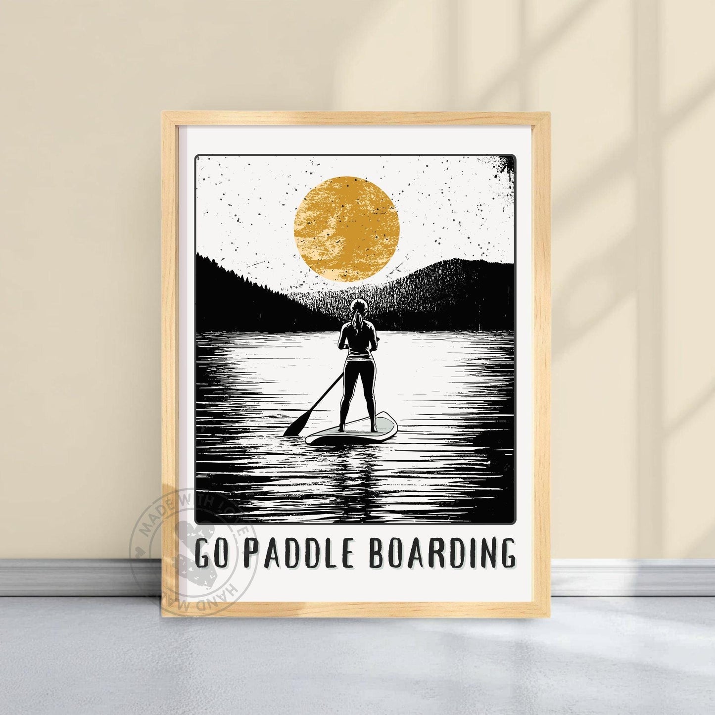 Go Paddle boarding Poster - Yellow wall