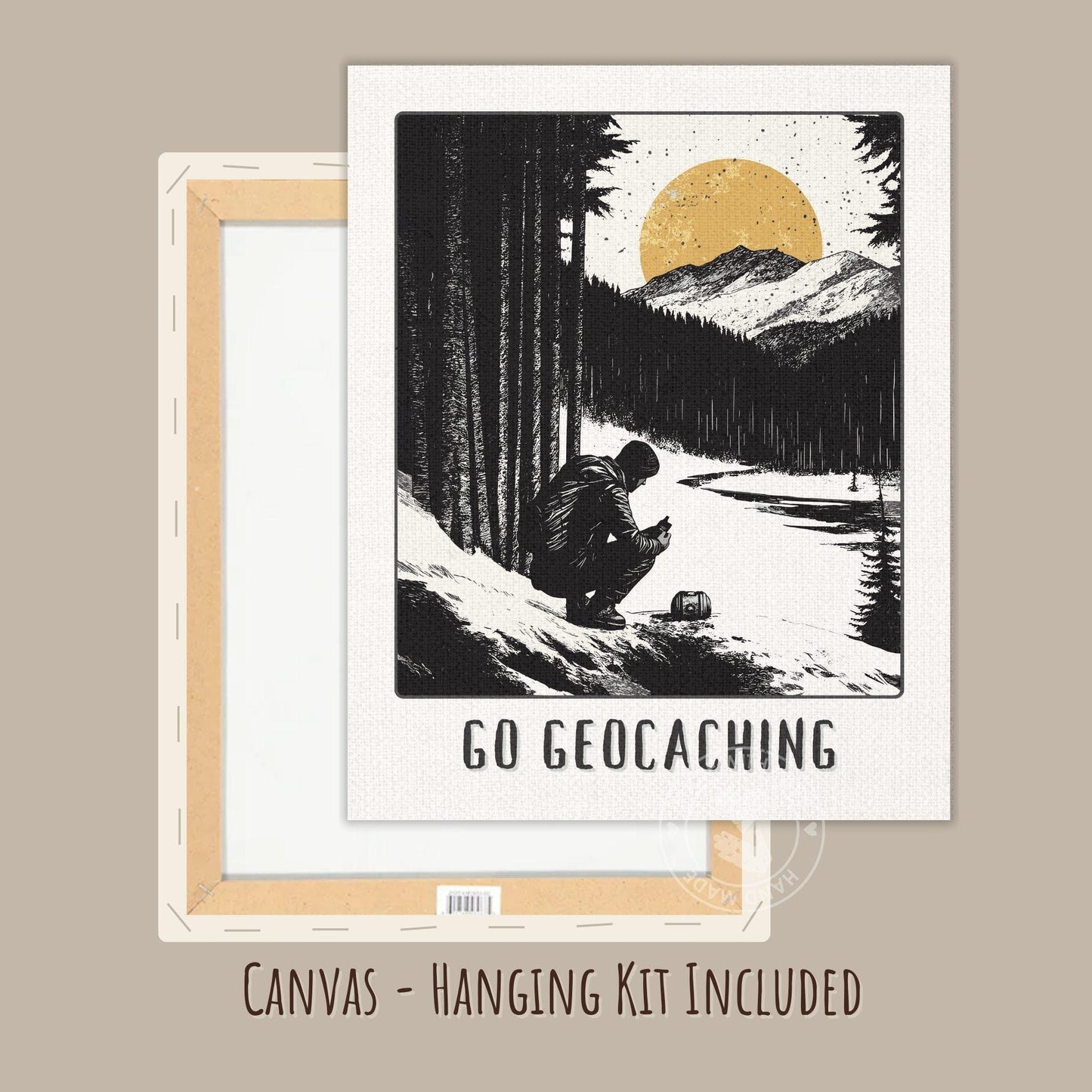 Geocaching Poster on a Canvas