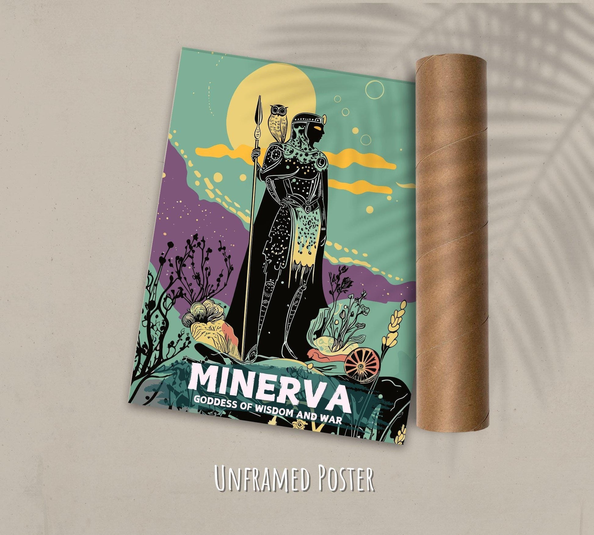 Minerva Goddess Painting - Minerva Roman Mythology Artwork - Poster and a tube