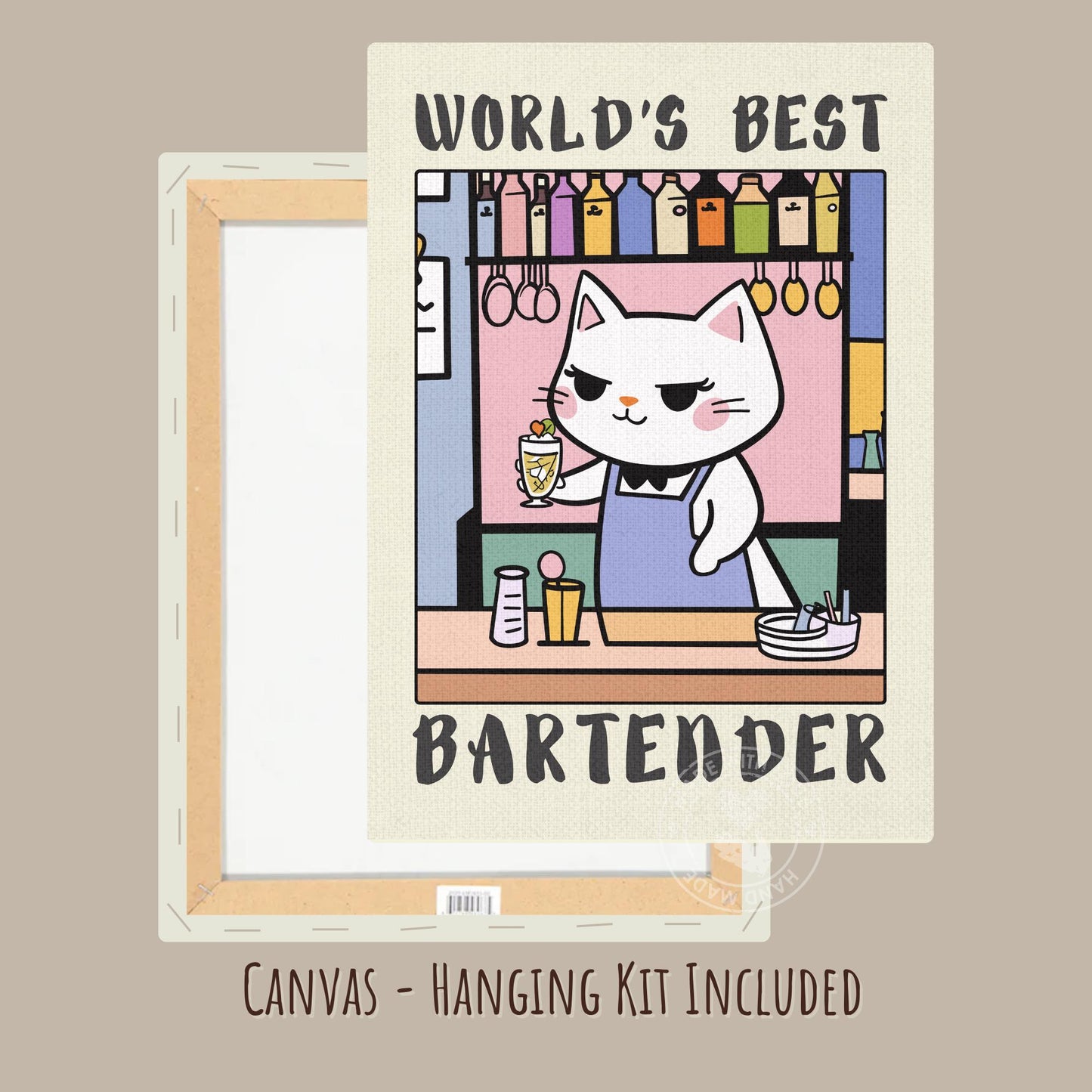 bartender Poster, Funny bartender gift idea - CANVAS