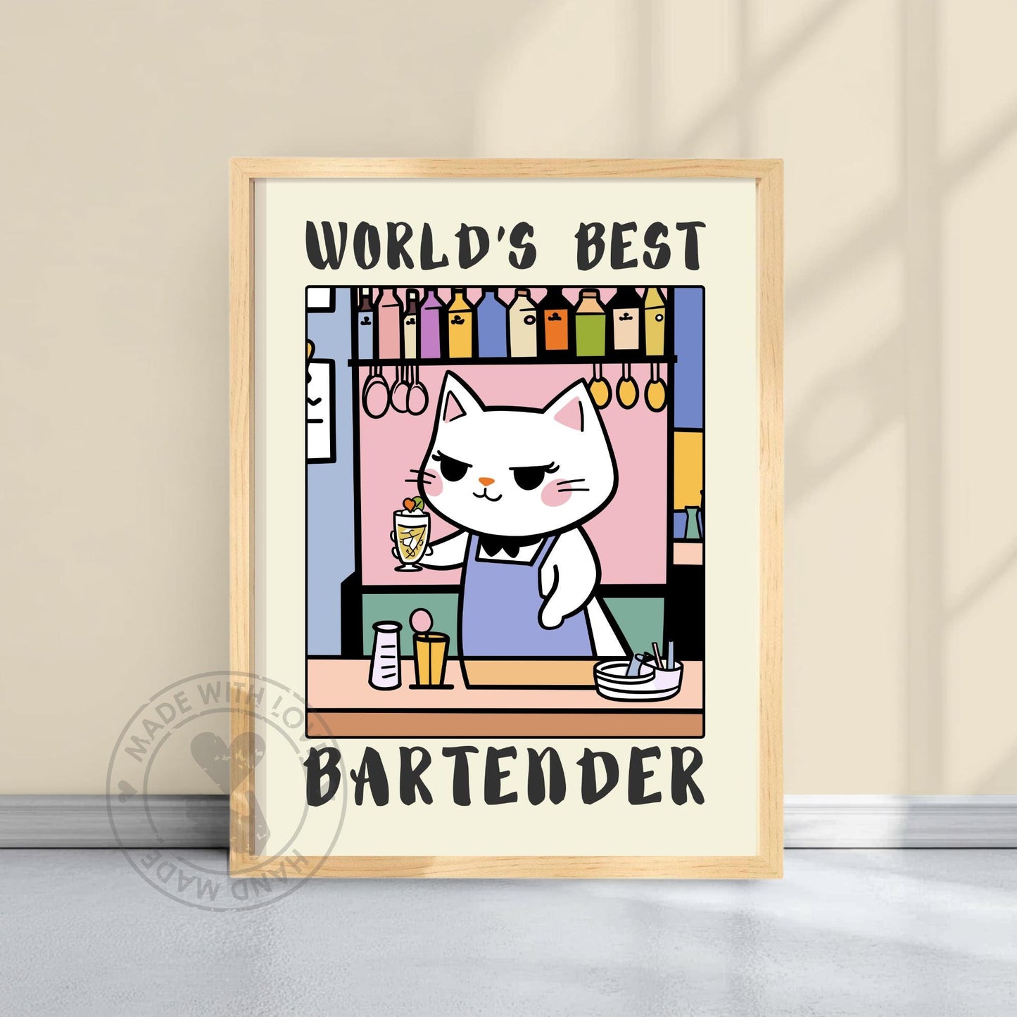 bartender Poster, Funny bartender gift idea