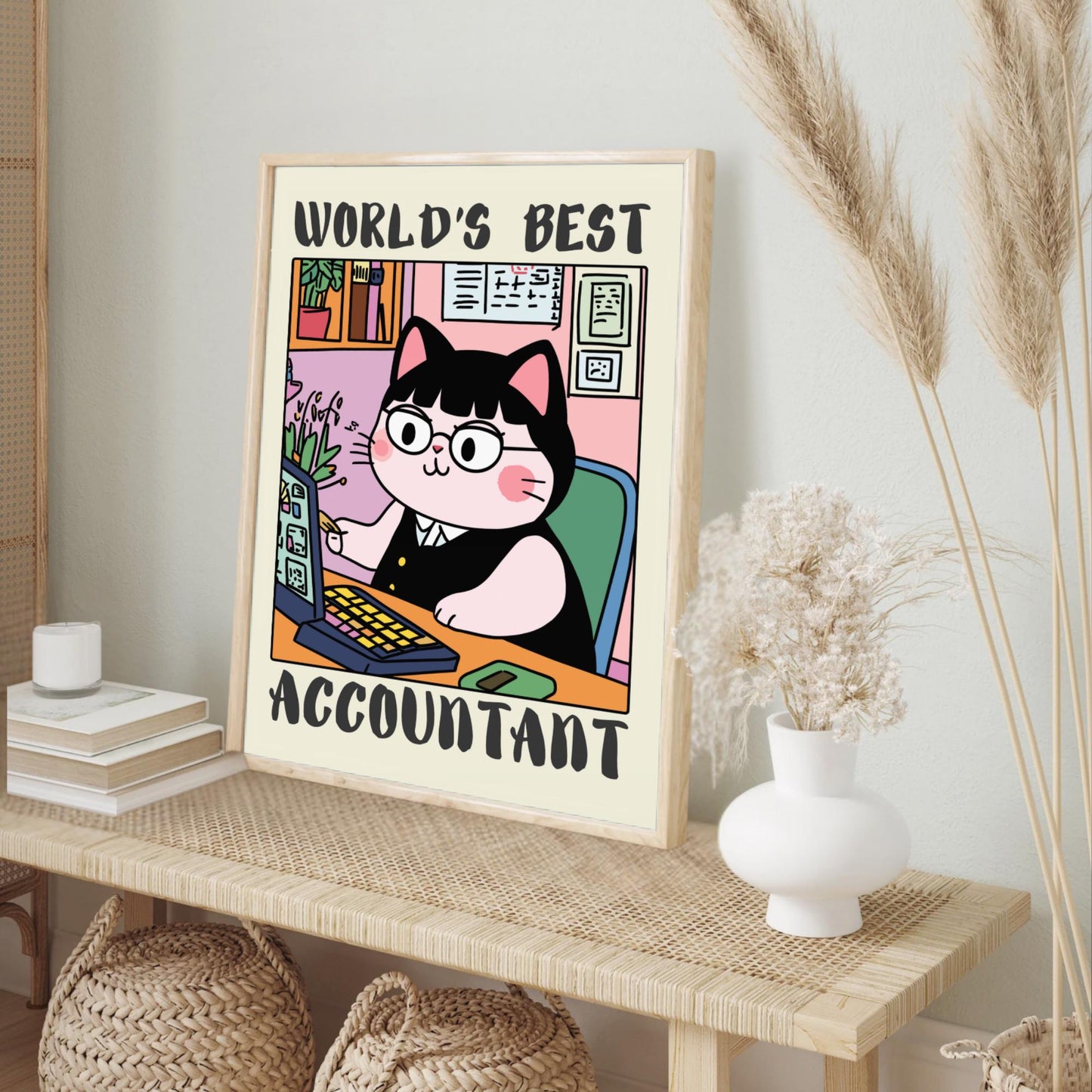 Funny Print, Gift ideas For Accountant - Angle perspective on a cream wall