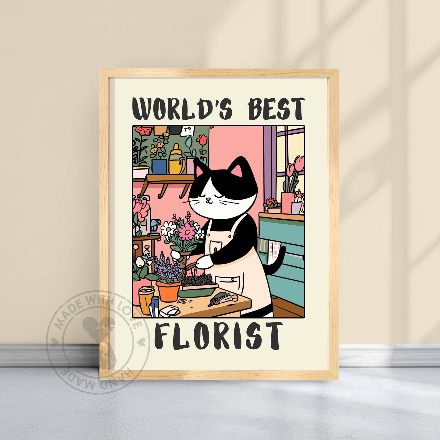 World's best Florist Poster - Yellow background