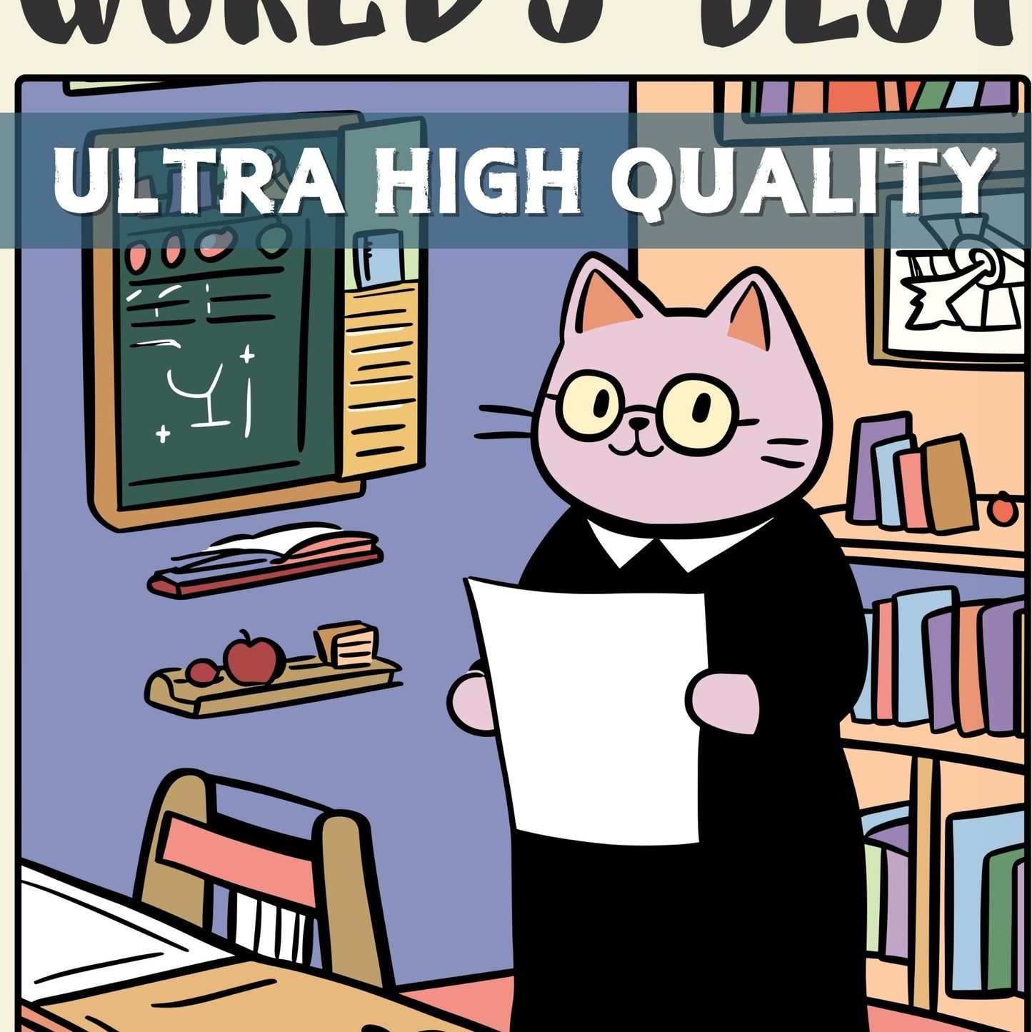 World's best Teacher Print - Zoomed in
