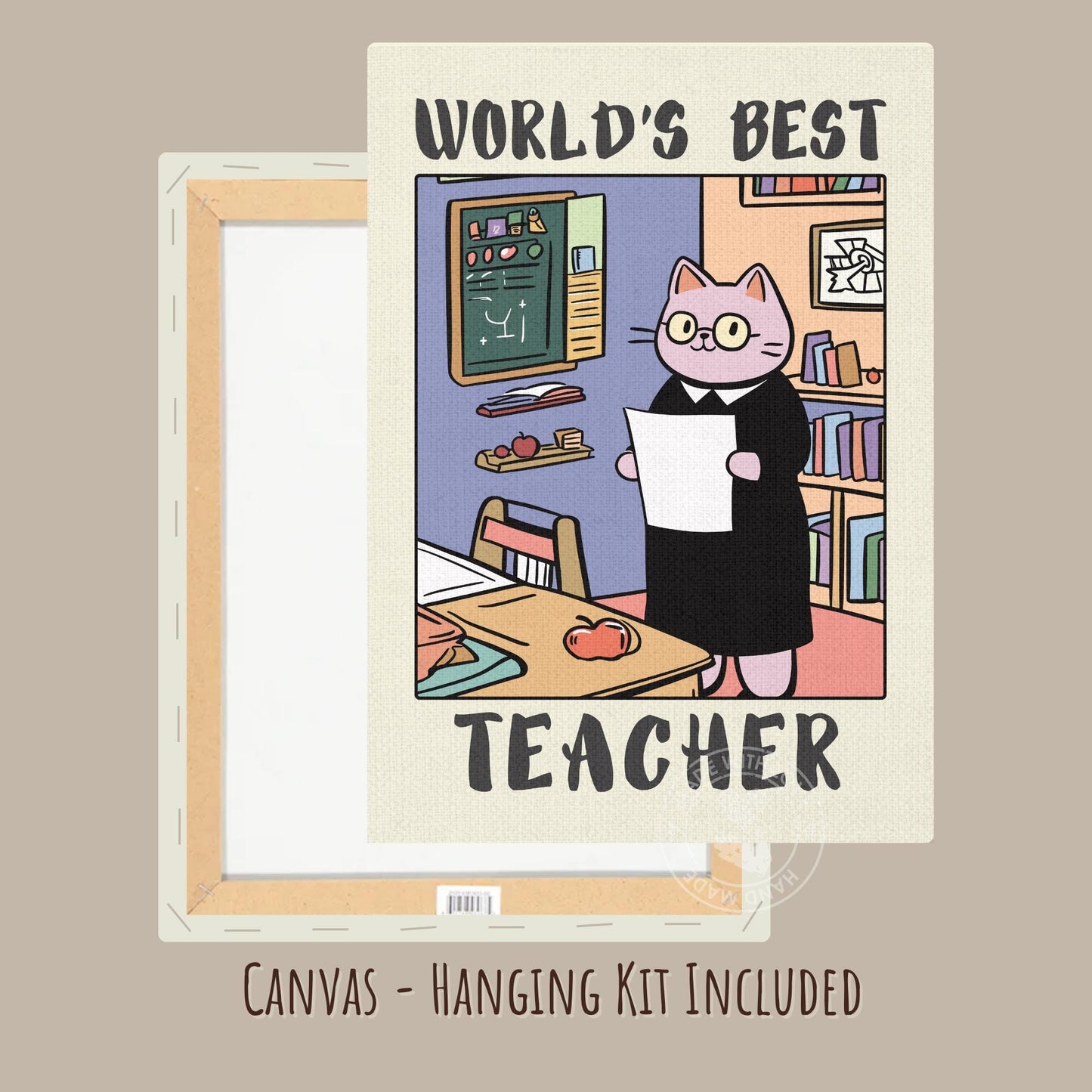 World's best Teacher Print - Canvas demonstration