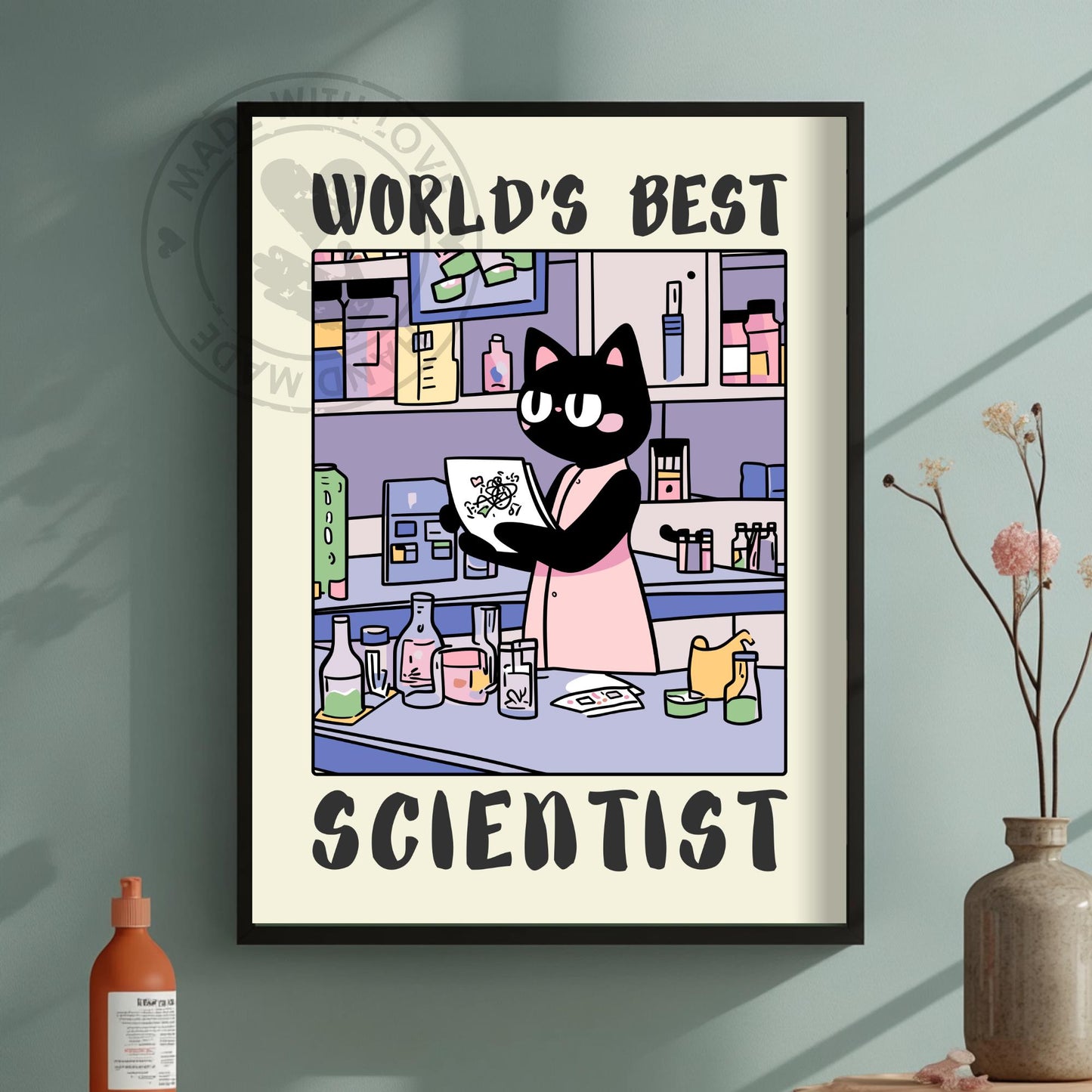 World's best Scientist Print - Green Background
