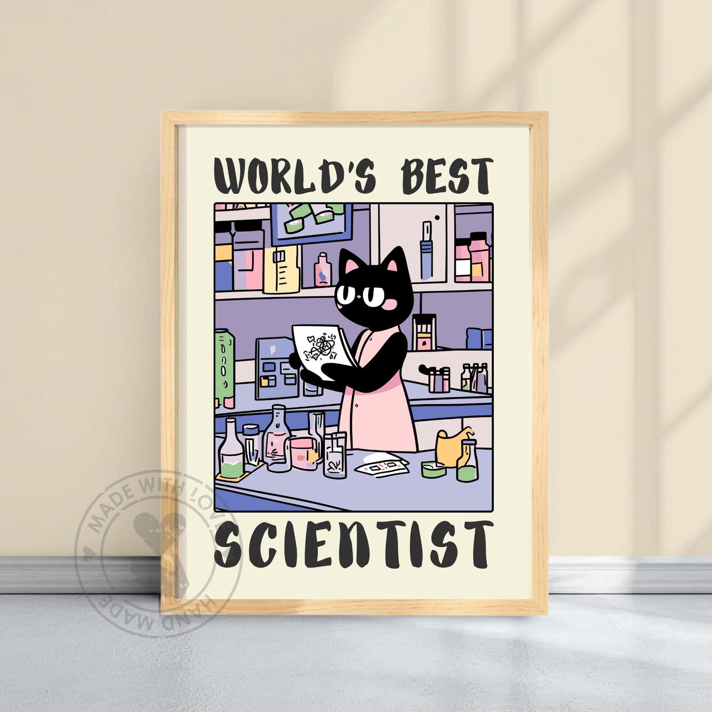 World's best Scientist Print - Yellow Background