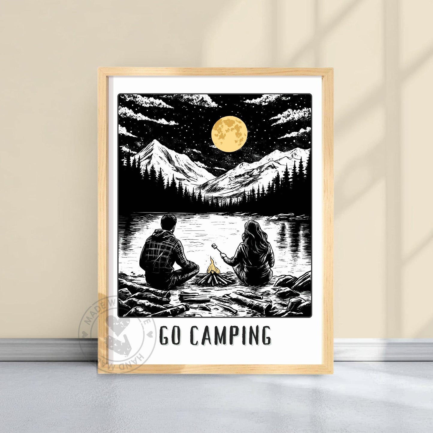 Go Camping Poster - Yellow background