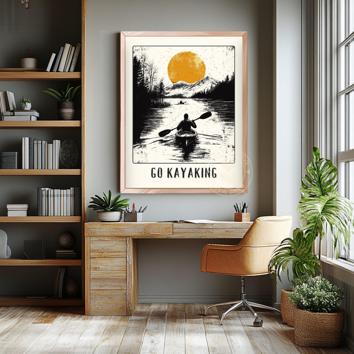 Go Kayaking Poster - Living room Wall Background
