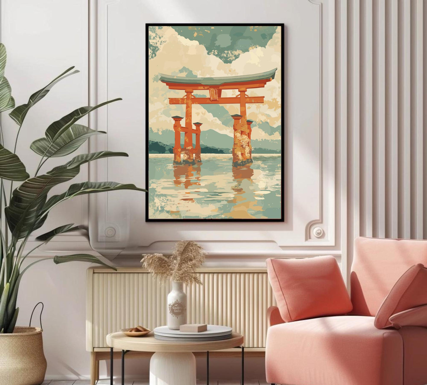 Torii Gate Wall Art – Japanese Shrine Poster, Sacred Shinto Symbol Print, Minimalist Japan Landscape, Zen and Spiritual Decor