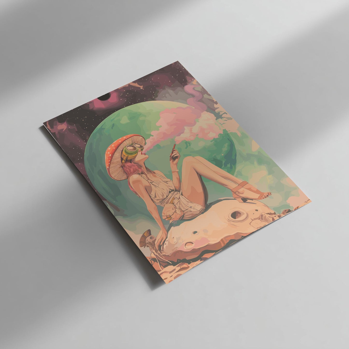 Celestial Smoking Girl Poster