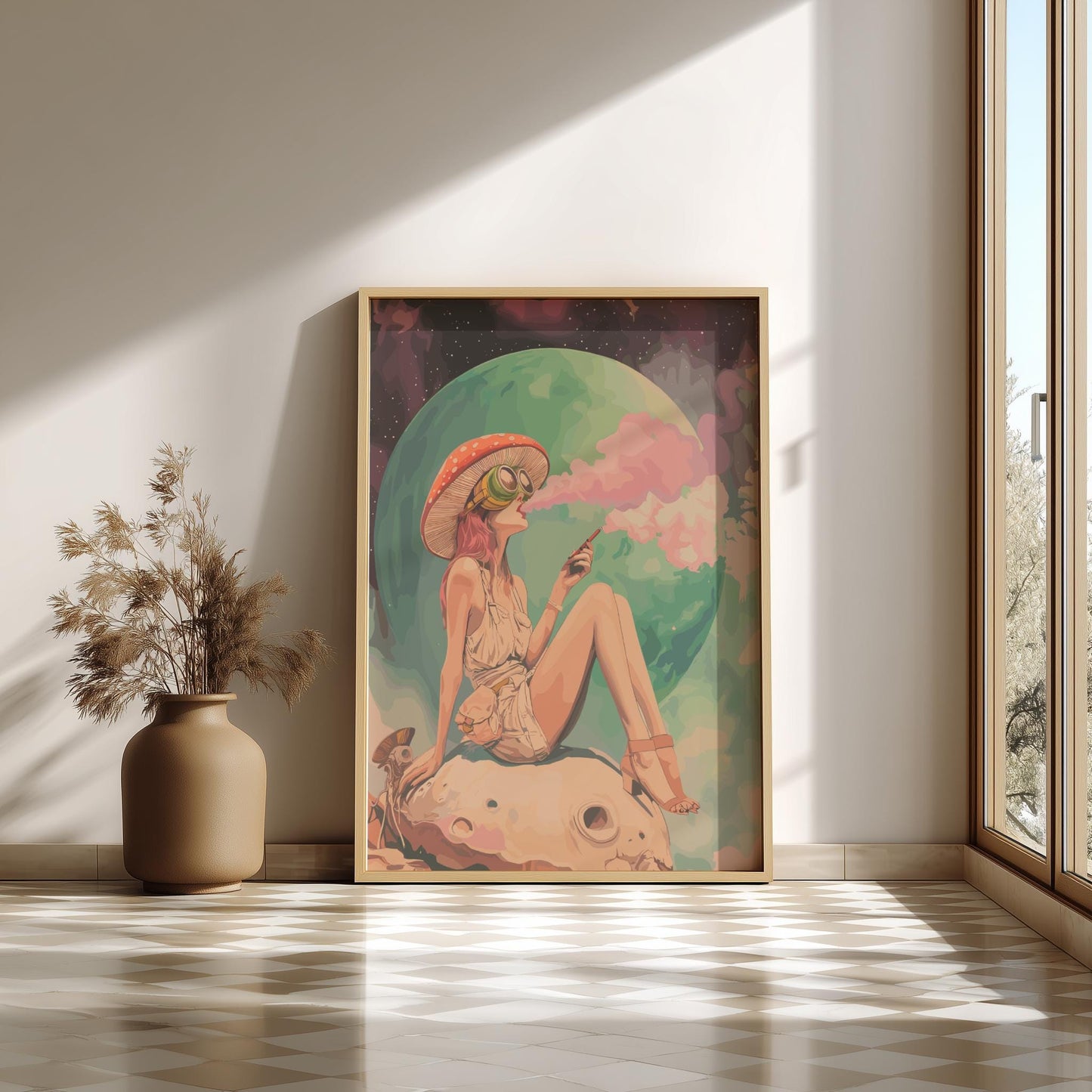 Celestial Smoking Girl Poster