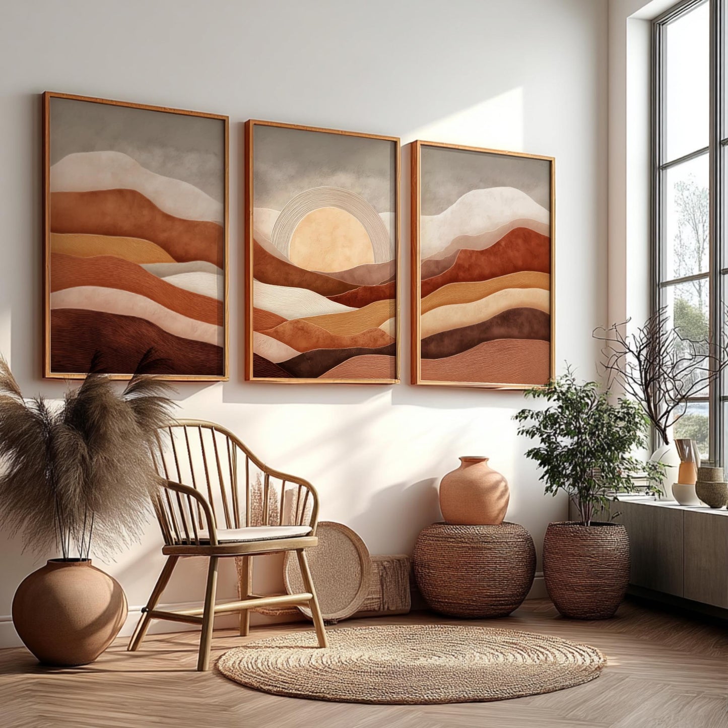 Brown Minimalist Landscape Posters