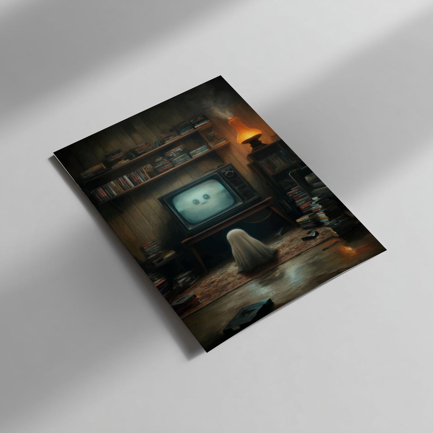 Ghost VHS Poster - Static Memory - Surreal Living Room Wall Art, Dreamcore Ghostcore Decor, Vaporwave Aesthetic Print