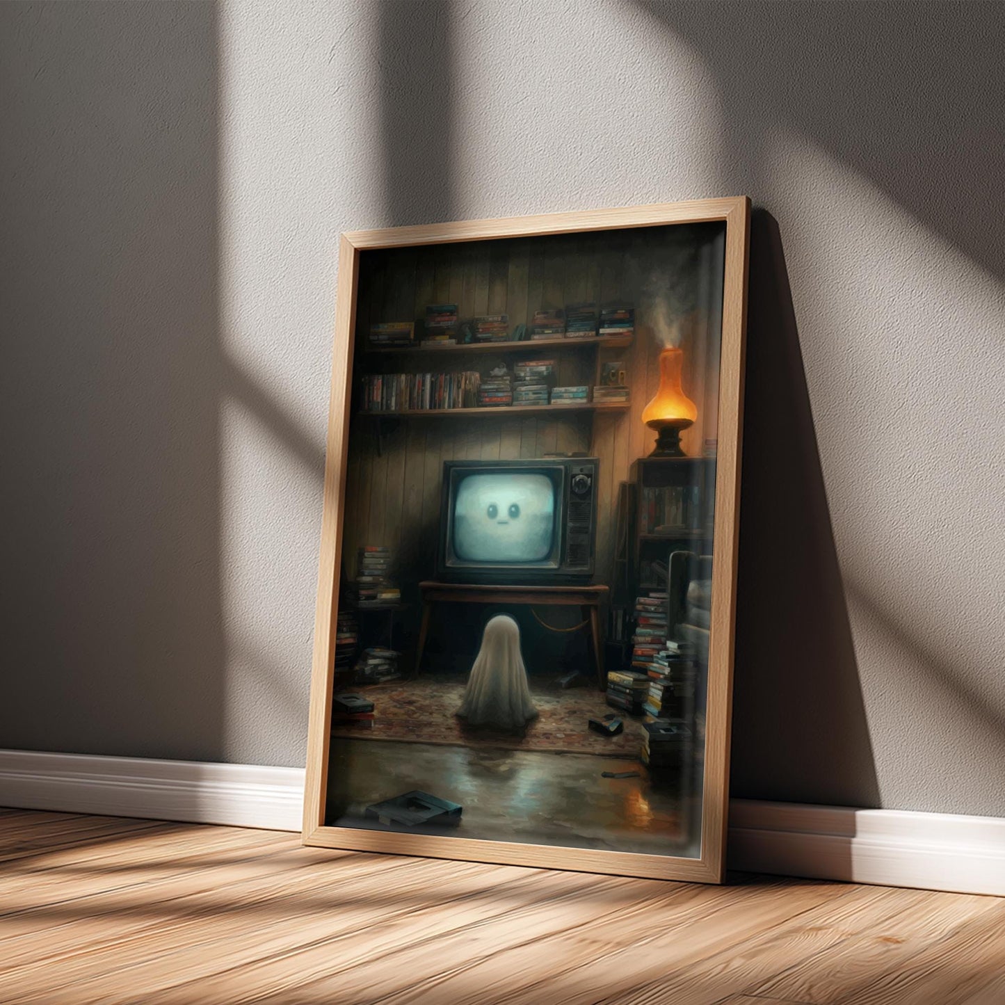 Ghost VHS Poster - Static Memory - Surreal Living Room Wall Art, Dreamcore Ghostcore Decor, Vaporwave Aesthetic Print