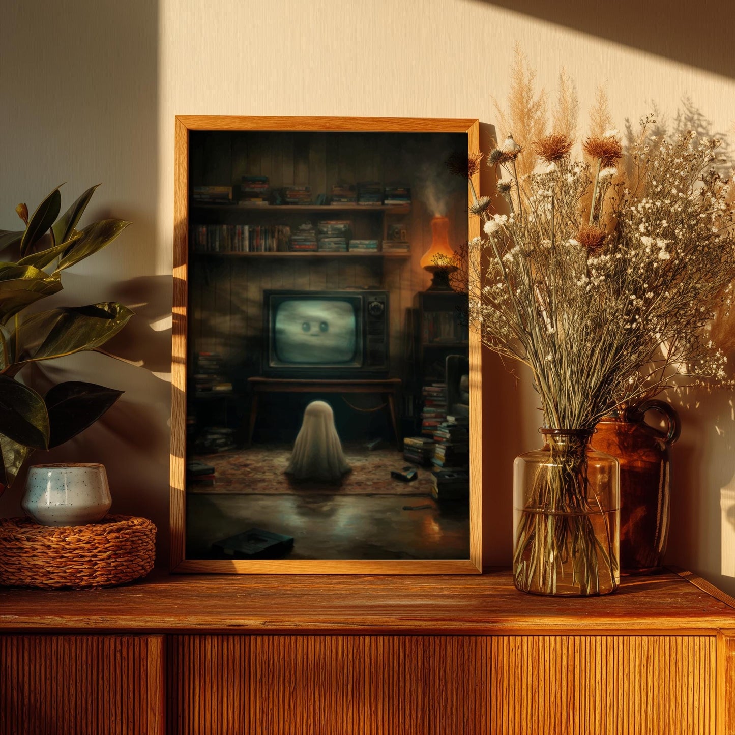 Ghost VHS Poster - Static Memory - Surreal Living Room Wall Art, Dreamcore Ghostcore Decor, Vaporwave Aesthetic Print