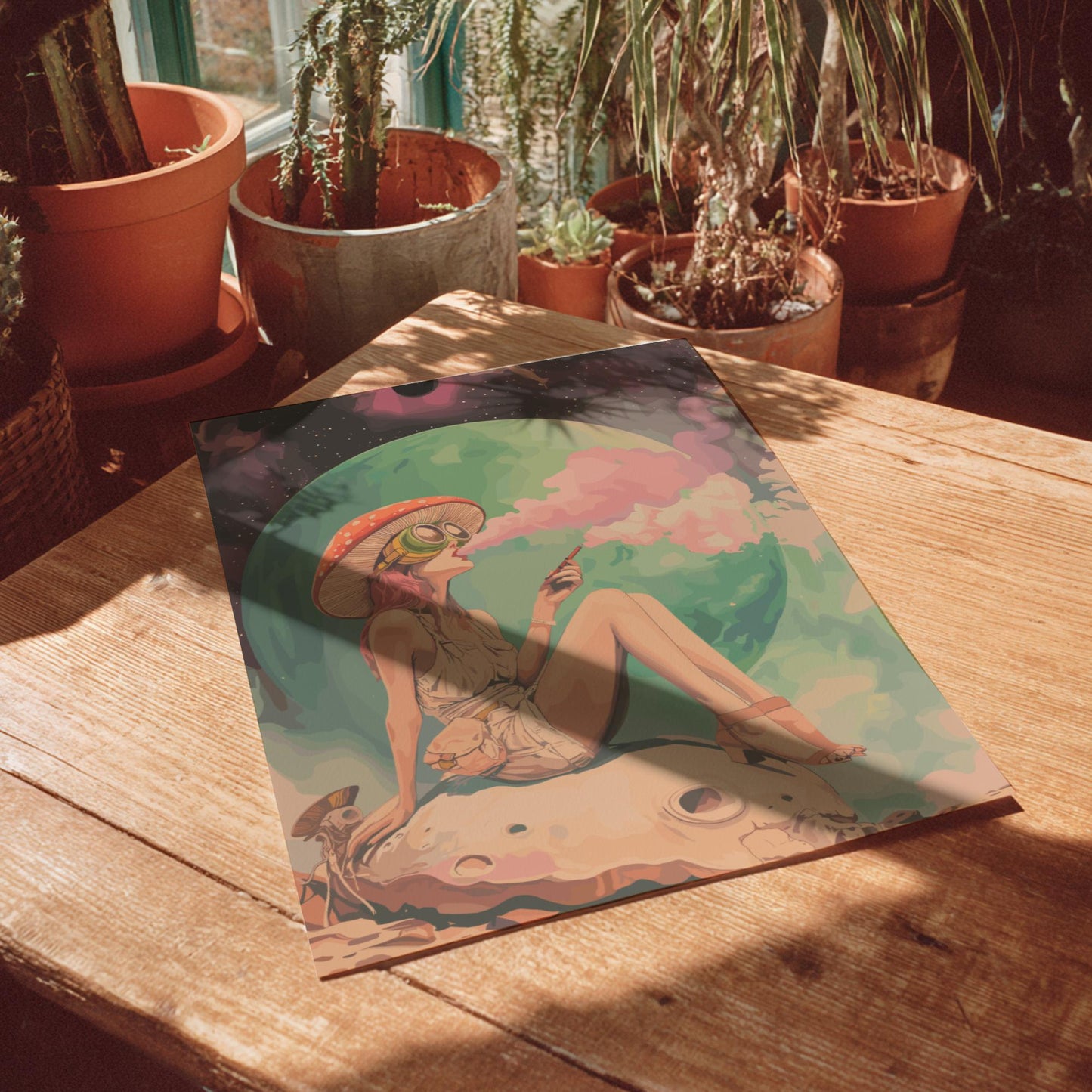 Celestial Smoking Girl Poster