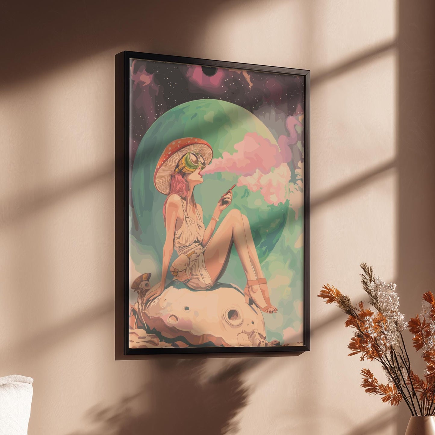 Celestial Smoking Girl Poster