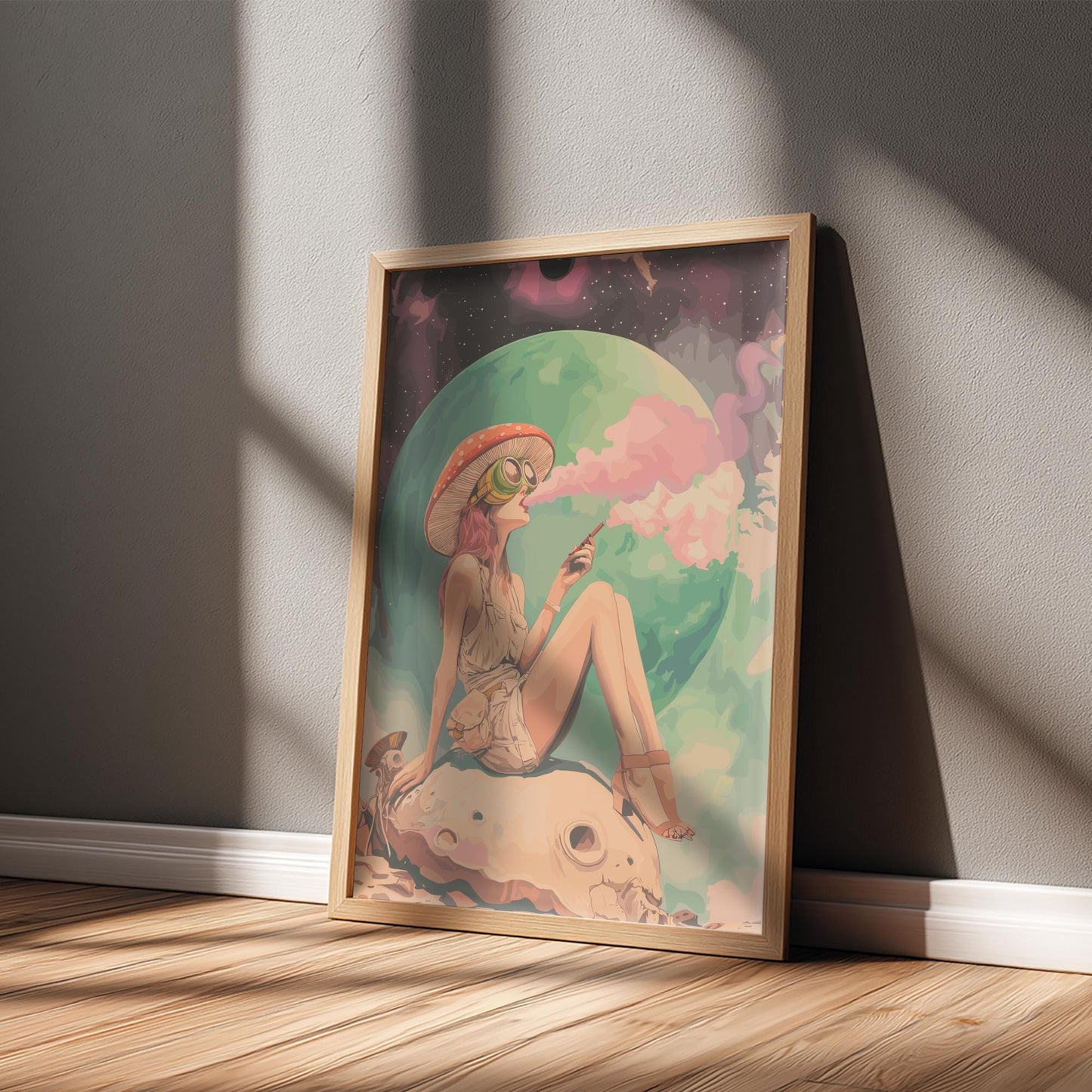 Celestial Smoking Girl Poster