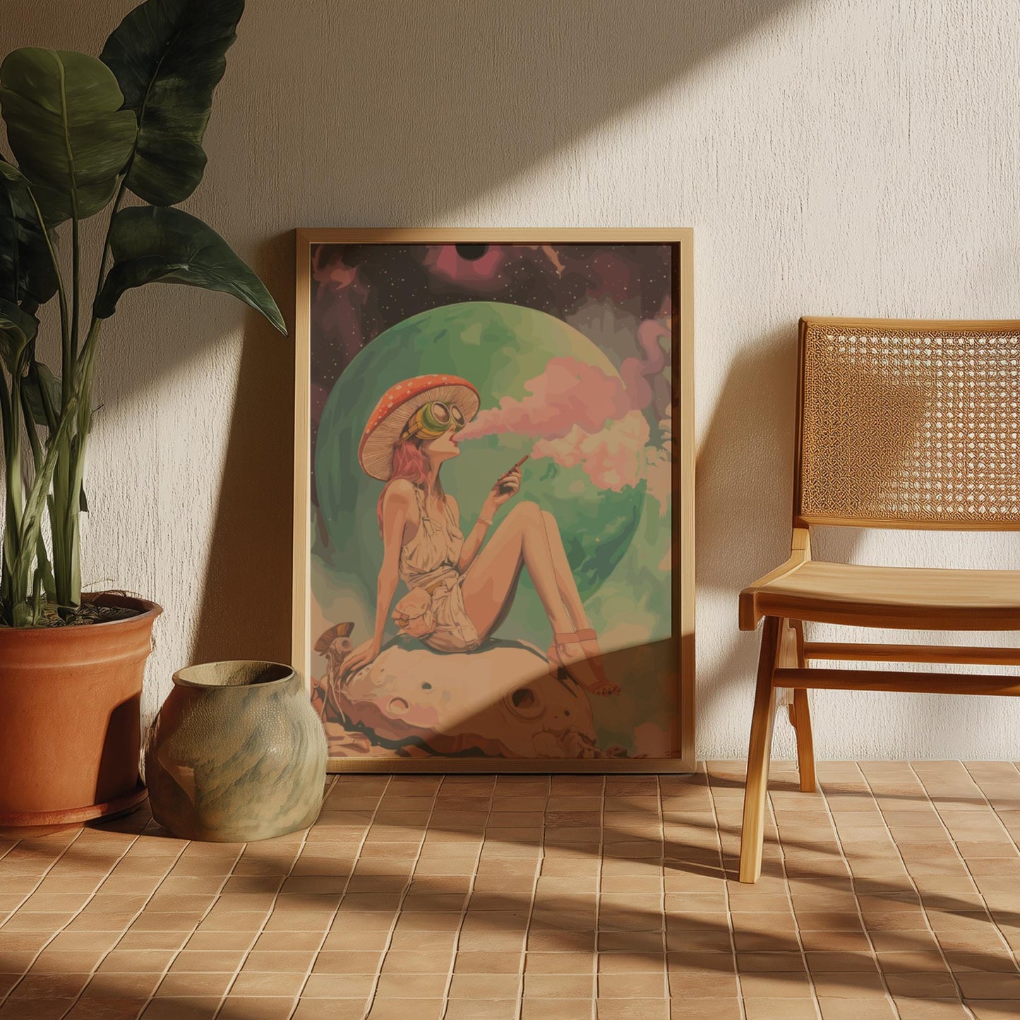 Celestial Smoking Girl Poster