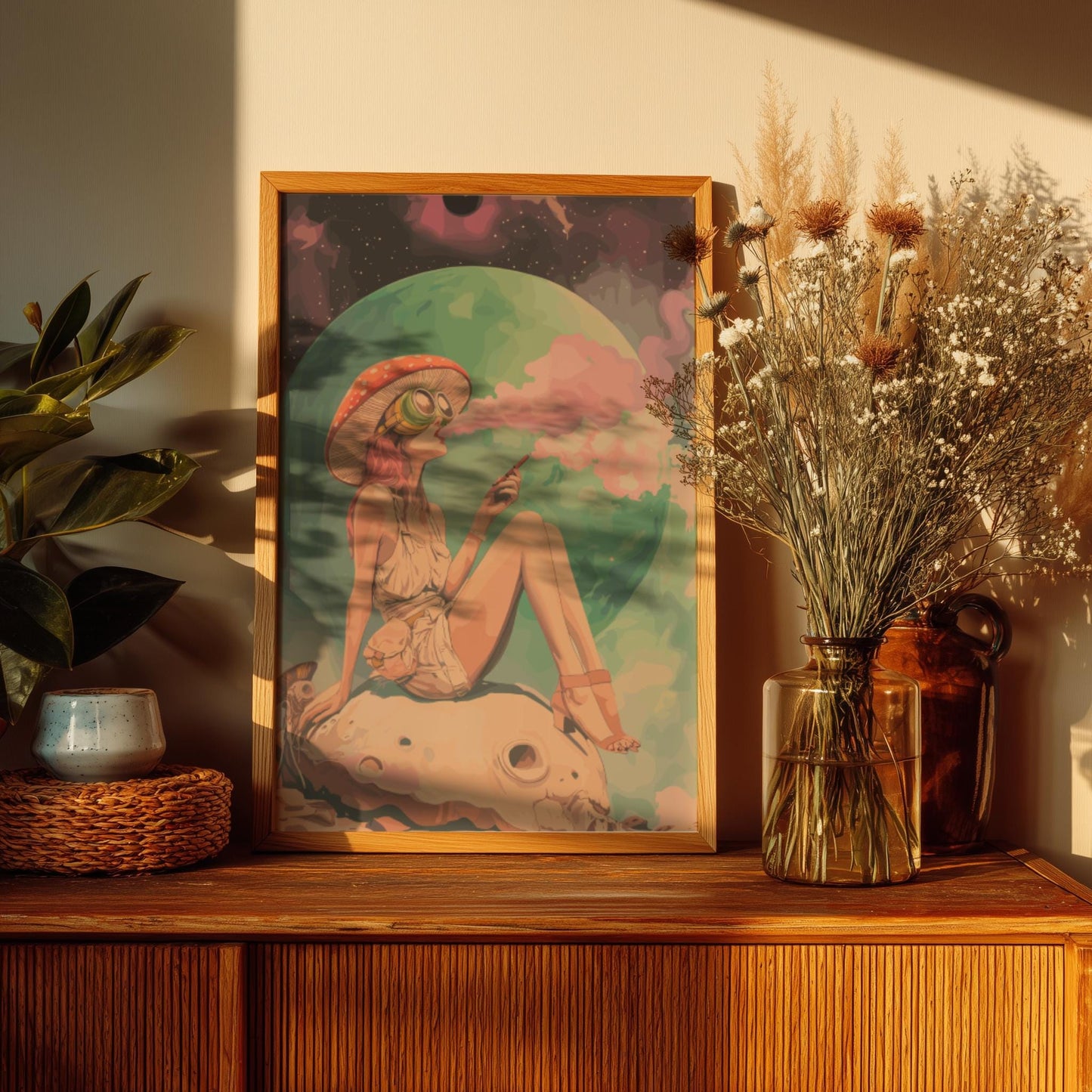 Celestial Smoking Girl Poster